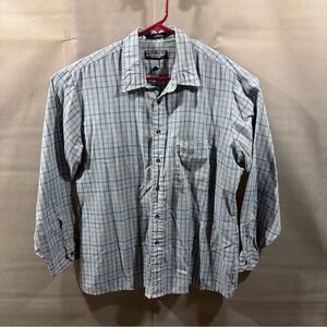Van Heusen Gray Plaid Casual Button-Down Shirt Sz XL